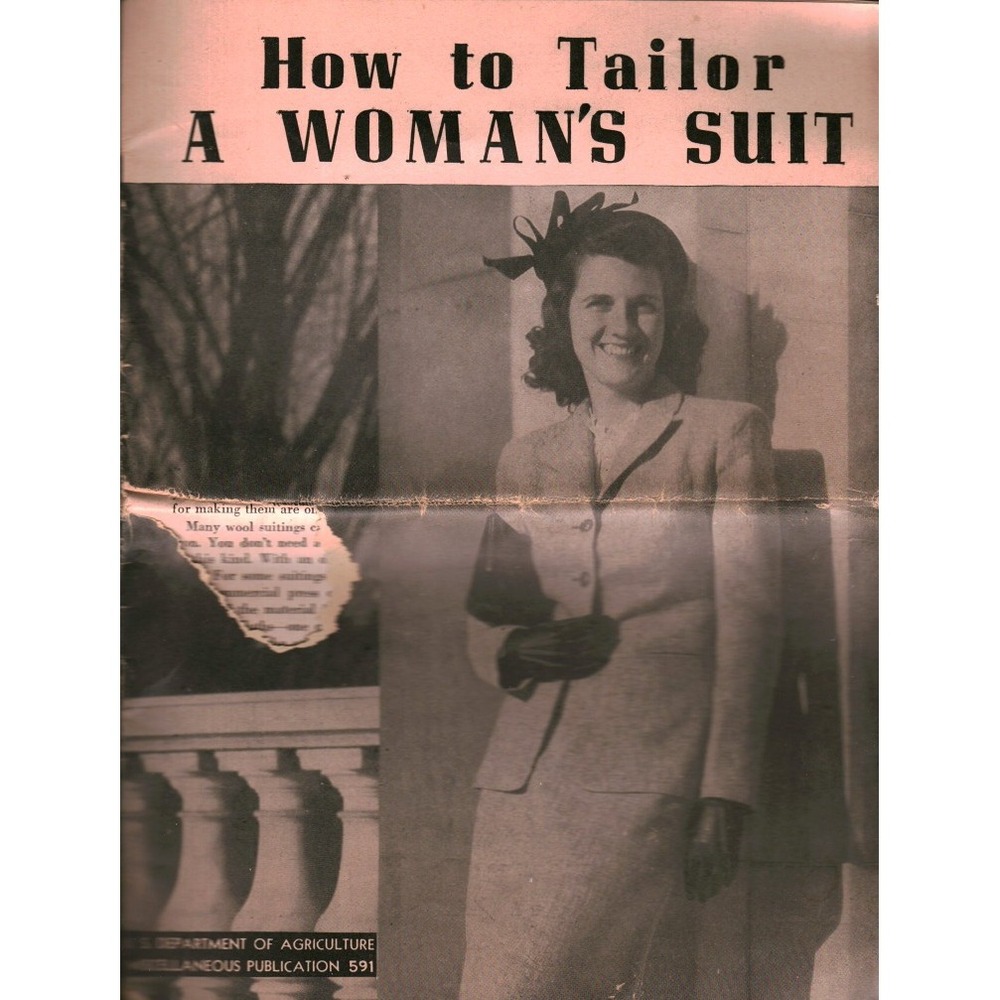 Vintage 1946 How to Tailor a Woman's Suit USDA Miscellaneous Publication Booklet